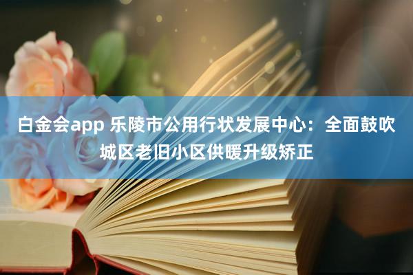 白金会app 乐陵市公用行状发展中心：全面鼓吹城区老旧小区供暖升级矫正
