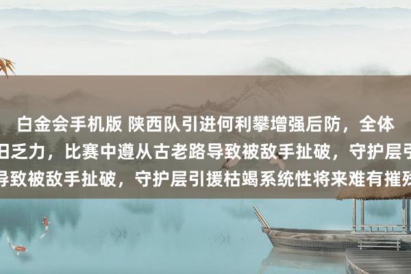 白金会手机版 陕西队引进何利攀增强后防，全体踏实不少但战术应变照旧乏力，比赛中遵从古老路导致被敌手扯破，守护层引援枯竭系统性将来难有摧残