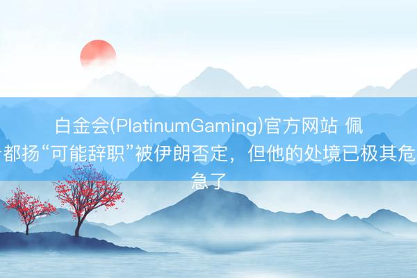 白金会(PlatinumGaming)官方网站 佩泽希都扬“可能辞职”被伊朗否定，但他的处境已极其危急了