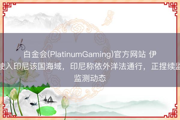白金会(PlatinumGaming)官方网站 伊朗油轮驶入印尼该国海域，印尼称依外洋法通行，正捏续监测动态